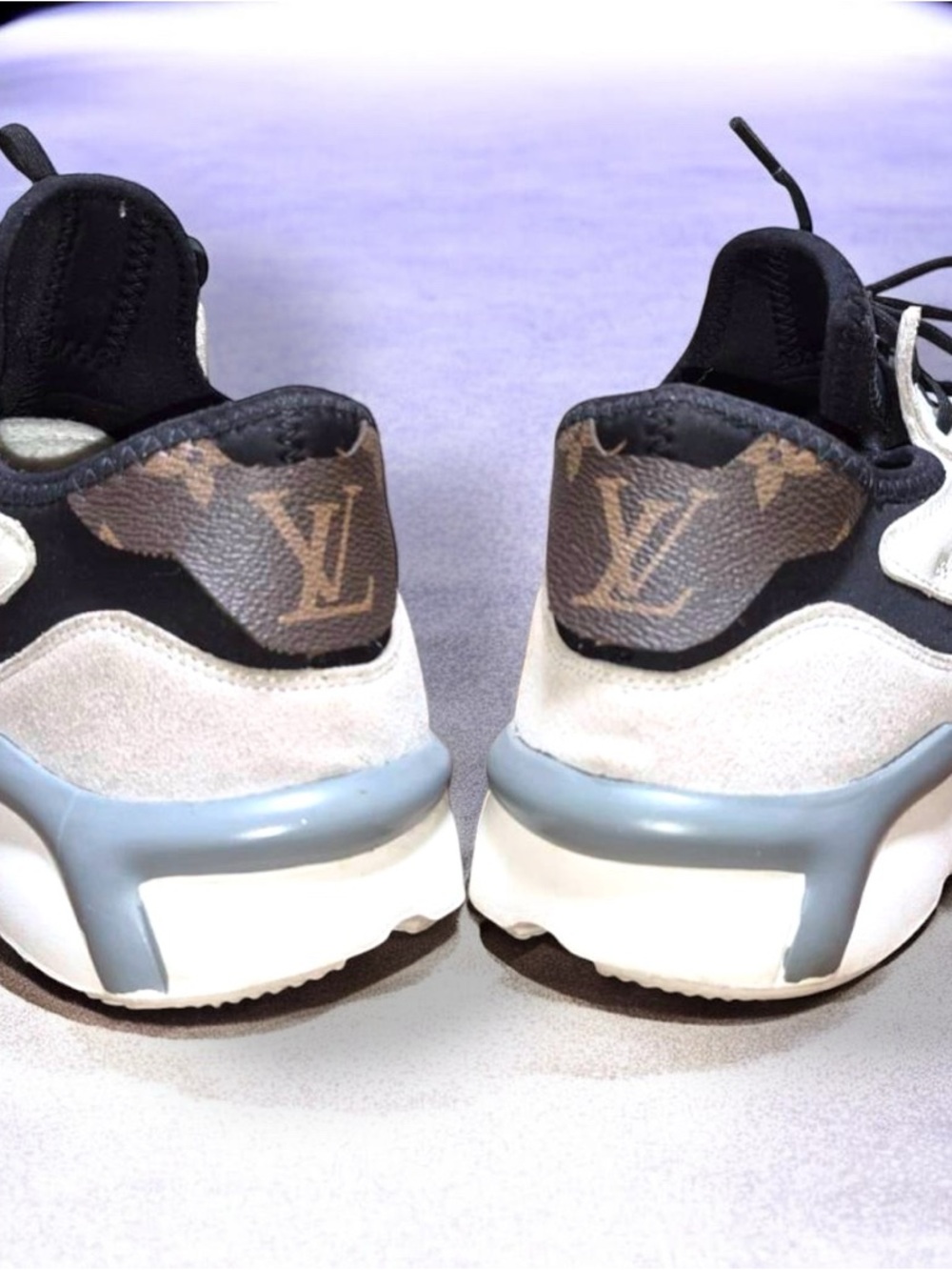 Louis Vuitton White and Black Men's Athletic Sneakers - Picture 4 of 10